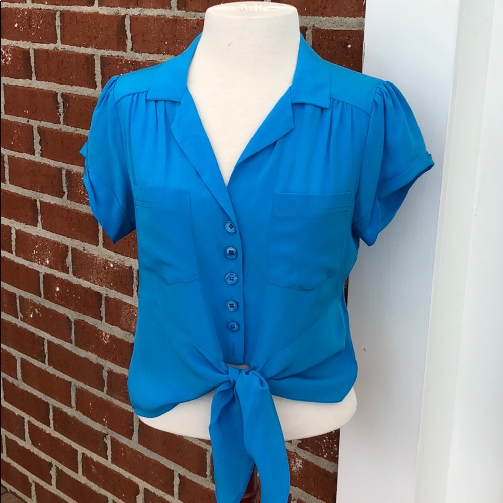 Nanette Lepore blue silk top